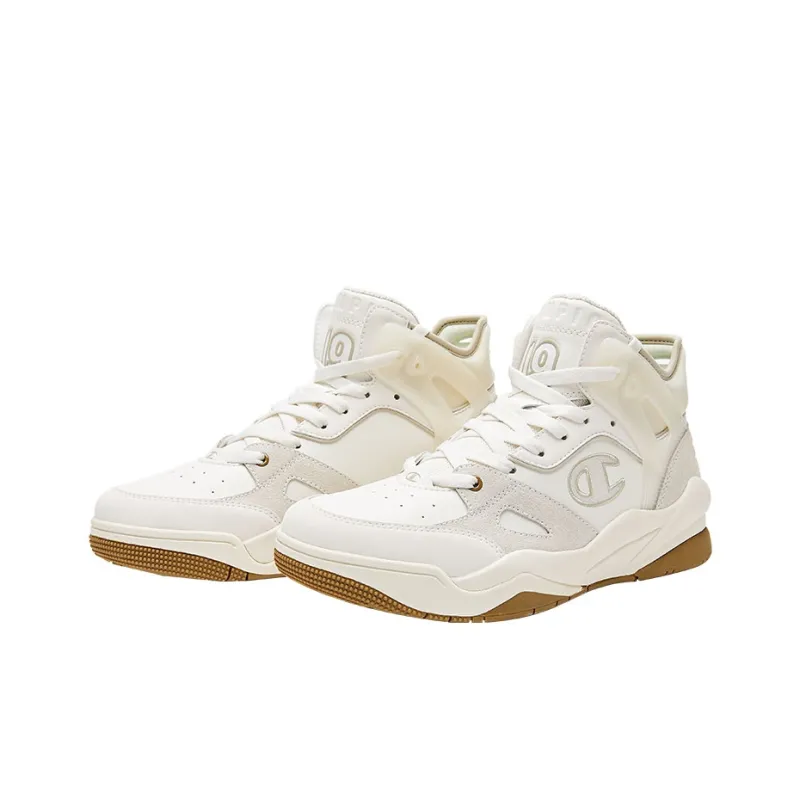 Champion Retro Sports Collection Champ Hoop Mid Mid-Top Vintage Basketball Shoes Men's White Yellow-1