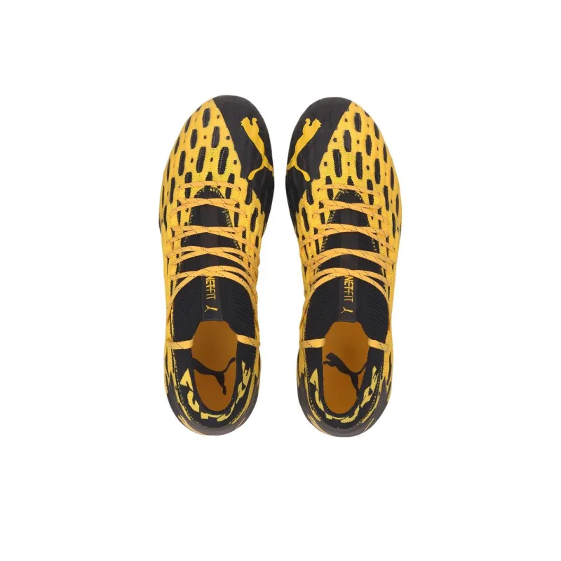 PUMA IC/IN Non-slip Lightweight Soccer Shoes Yellow Black-2