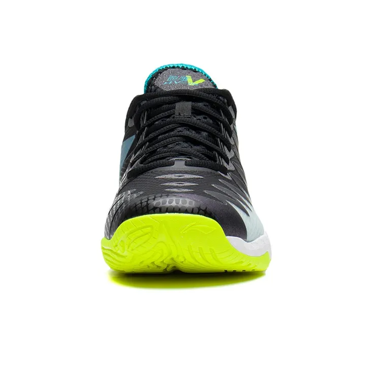 LINING Falcon 5 Badminton Shoes Unisex Low Top Black/Stone Teal-4