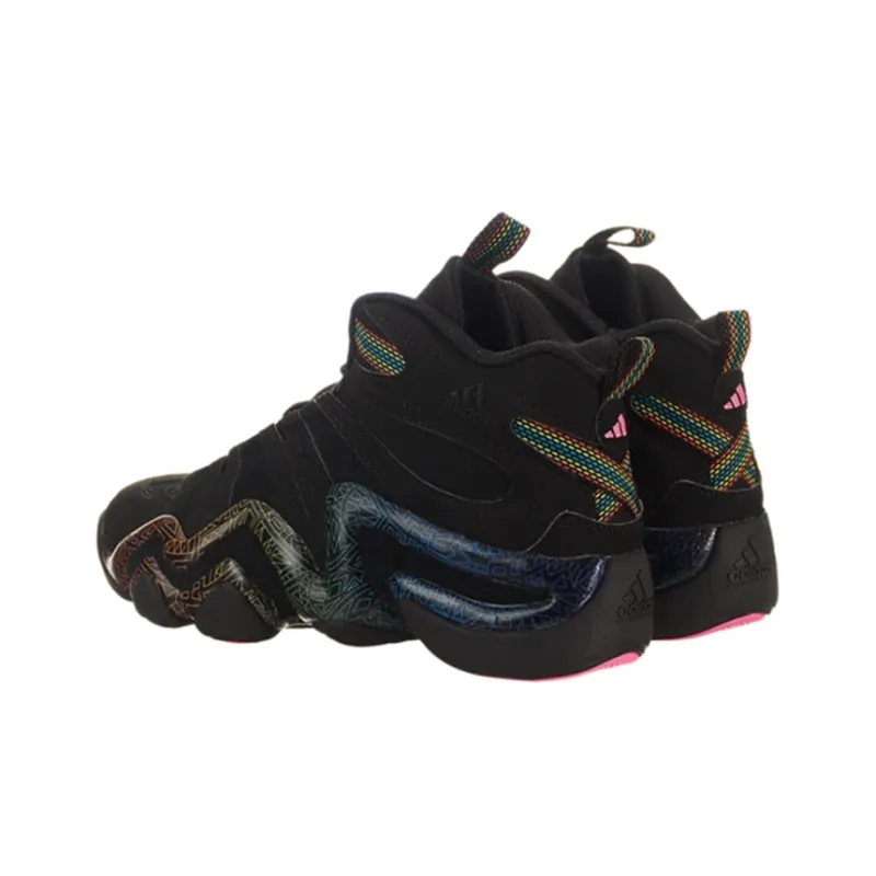 Adidas Crazy 8 Cushioned Slip Resistant Mid Top Vintage Basketball Shoes Men's Black Laser-3
