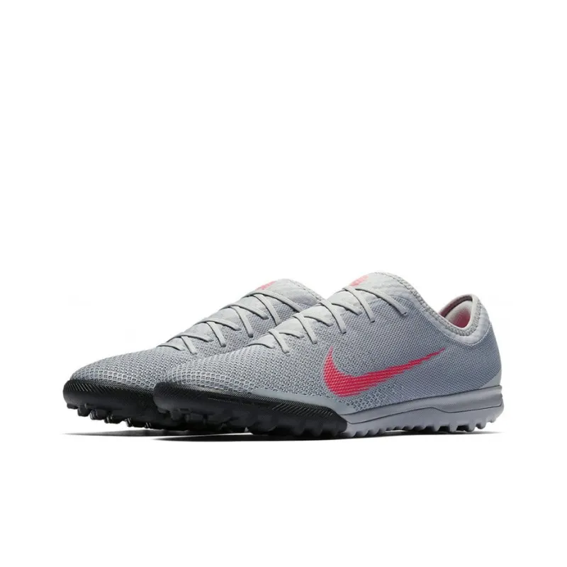 Nike Vapor 12 Pro TF Rubber Broken Studs Soft Ground Soccer Shoes Men's Gray Pink-2