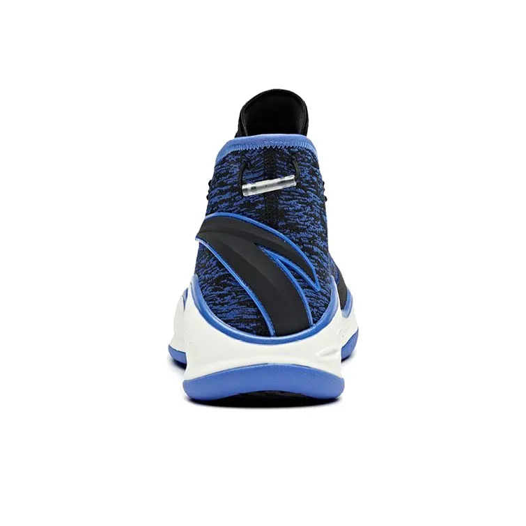 Anta Thompson KT Basketball Anti Slip Wear Resistant High Top Basketball Shoes Men's Black Blue-3