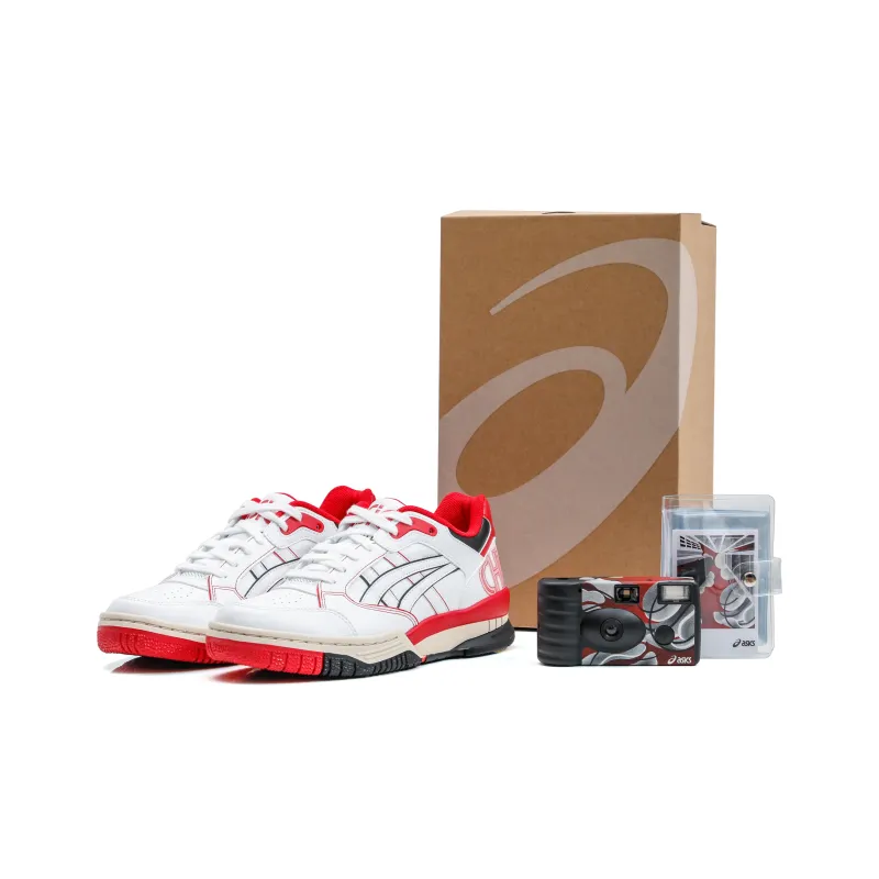 Asics Gel-Spotlyte LOW Anti-Slip And Wear-Resistant Lightweight Low-Top Vintage Basketball Shoes Unisex White Red-0