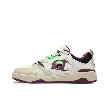FILA FUSION Smash Cushioning Anti Slip And Wear Resistant Low Top Vintage Basketball Shoes Women's White Purple