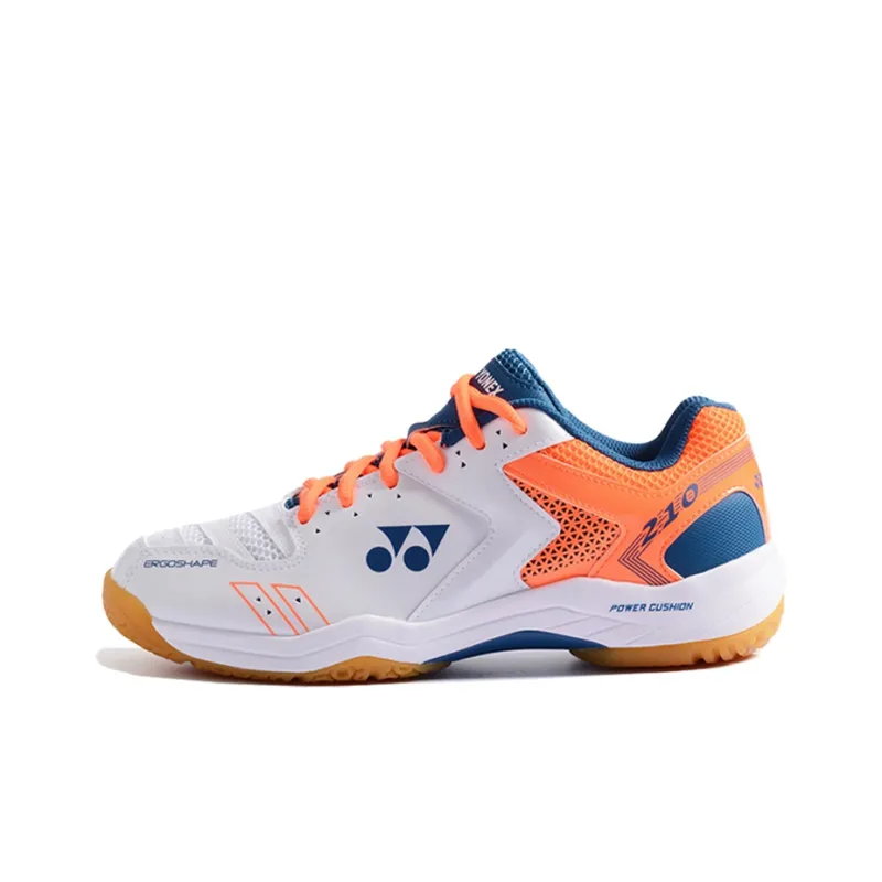 YONEX Power Cushion Durable Cushioning Low Top Badminton Shoes Unisex White Orange-0