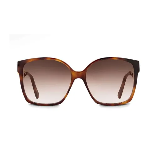 LOUIS VUITTON Plate Frame Irregular Shape Sunglasses Women's Tortoiseshell