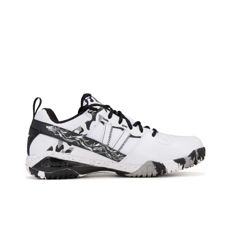 LiNing Shock Absorbers With Slip Resistant And Abrasion Resistant Properties Low Top Badminton Shoes Men's White Black-1