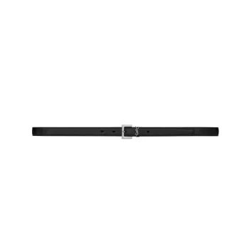 SAINT LAURENT Cow Leather Metal Leather Belts Women's Black Width  2cm