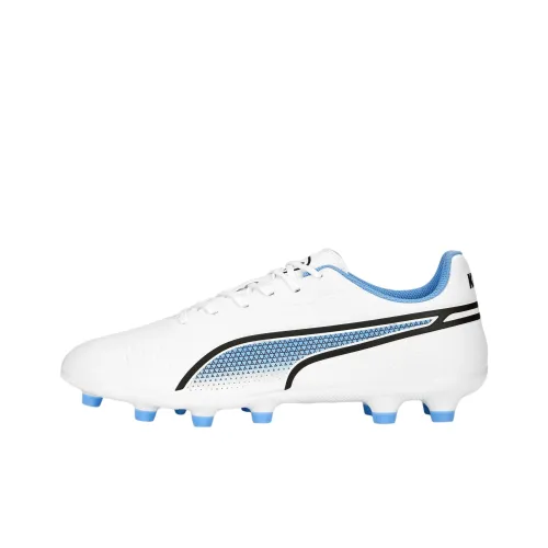 PUMA King Soccer Shoes Women's Low-Top White/Blue