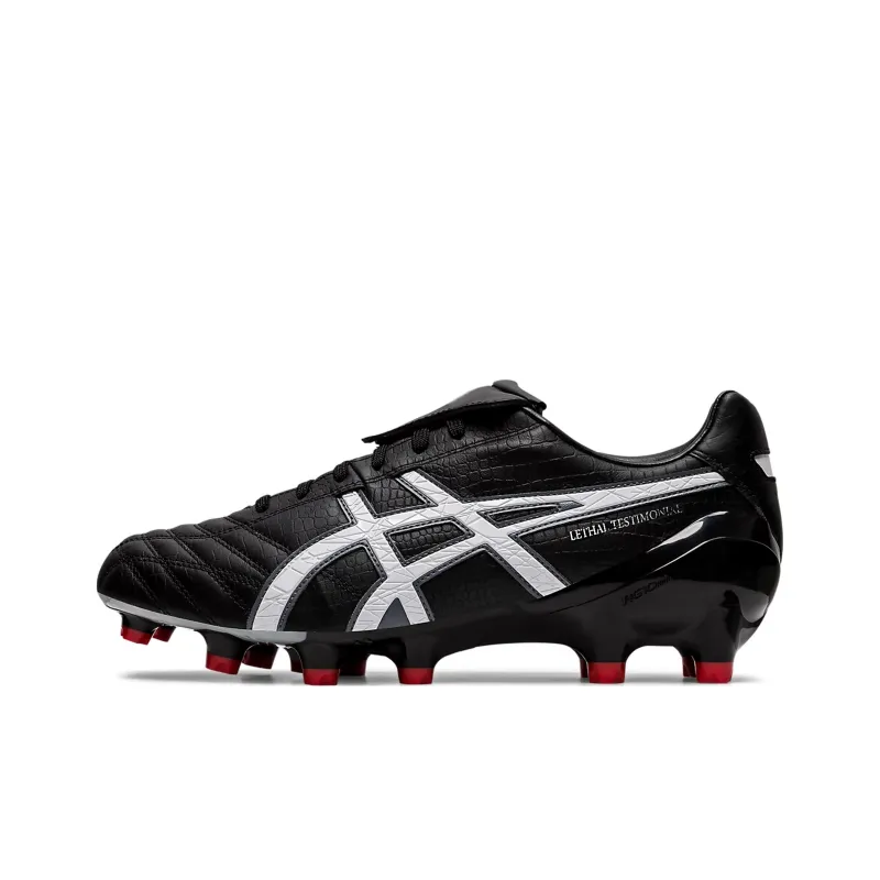 Asics Gel-Lethal Testimonial 4 IT Durable Breathable Soccer Shoes Black White-0