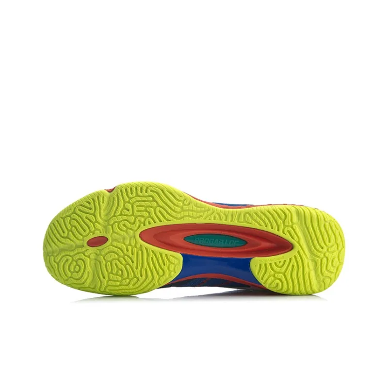 LiNing Falcon 4 Cushioning Breathable Wear-Resistant Slip-Resistant Low-Top Badminton Shoes Men's Yellow Blue/Green-4