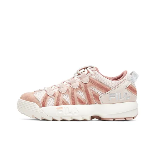 FILA FUSION Spaghetti Vintage Basketball Shoes Women's Low-Top Vintage Rose/Peach Pink