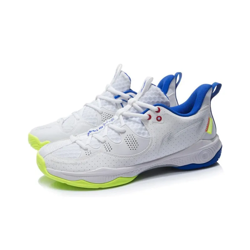 LiNing Battle Halberd Ⅲ LITE Wear-Resistant Slip-Resistant Low-Top Badminton Shoes Unisex Standard White-2
