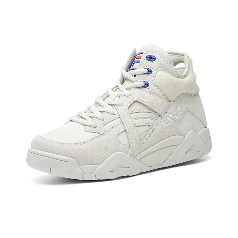 FILA FUSION Cage Vintage Basketball Shoes Women's Low Top Gray White-1