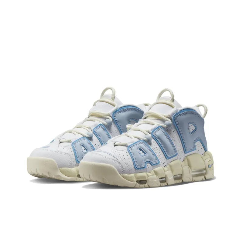 Nike Air More Uptempo Vintage Basketball Shoes Women's Low Top White Blue-2