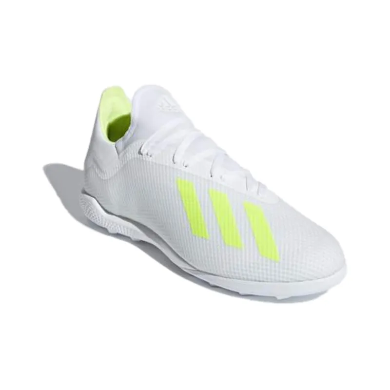 Adidas X 18.3 TF Rubber Broken Studs Firm Ground Artificial Ground Slip Resistant Soccer Shoes Men's White Green-2