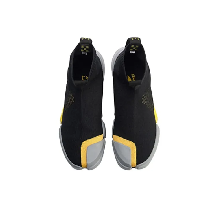 LINING Essence 2 Vintage Basketball Shoes Men High Top Black/Gray/Yellow-3
