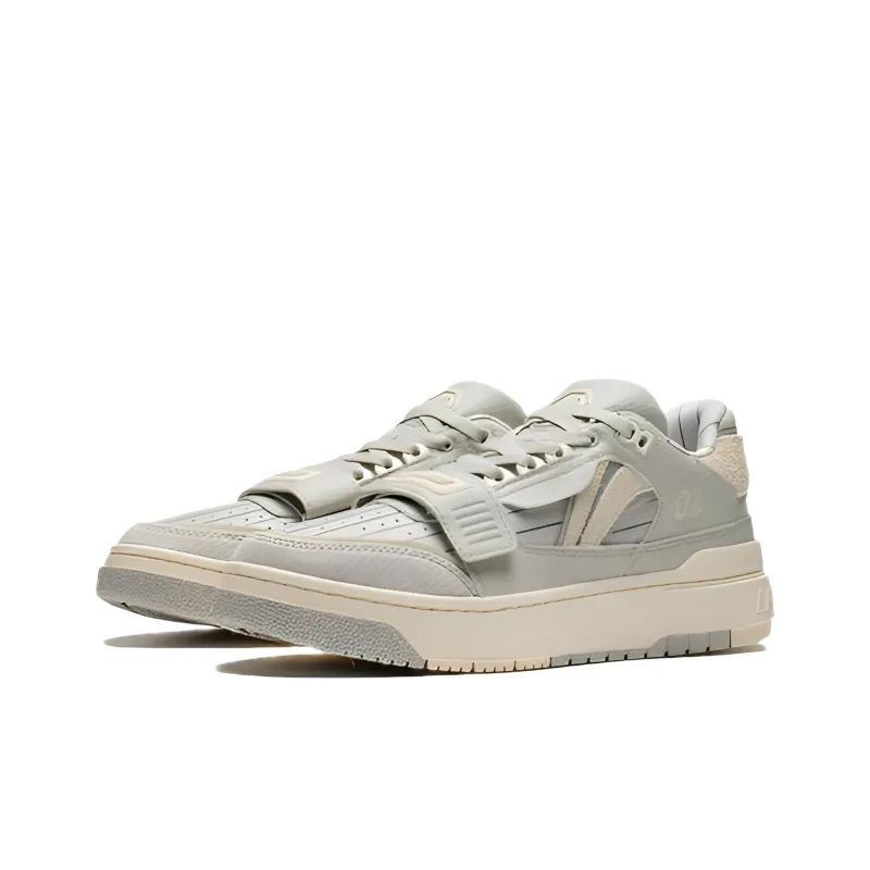 LINING Rookie Vintage Basketball Shoes Men Low Top Seed Yellow Gray/Matte Ecru-2