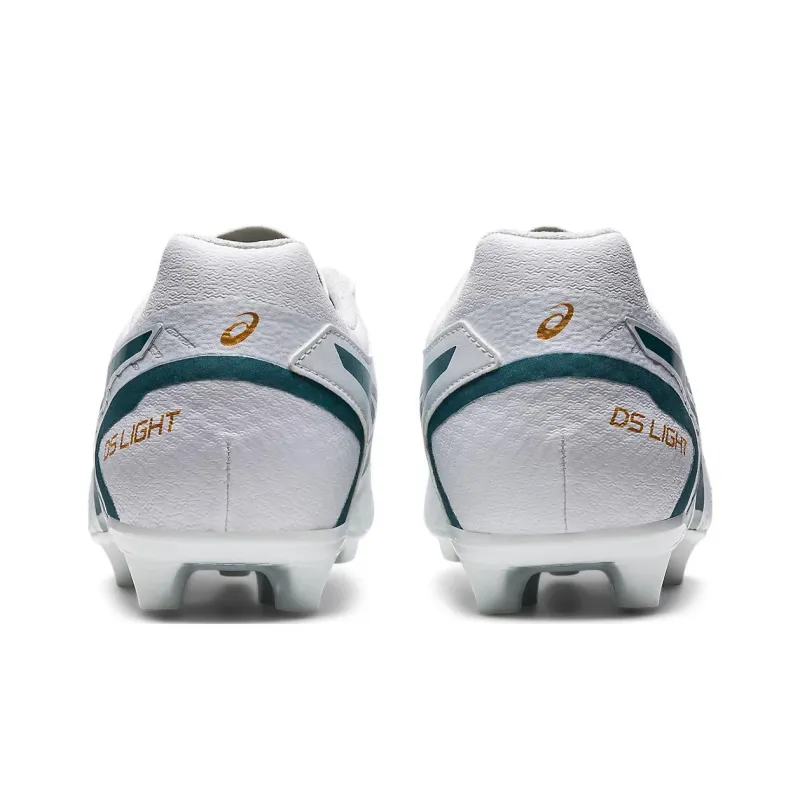 Asics Ds Light Club IC/IN Artificial Ground Cushioning Anti-Slip And Wear-Resistant Soccer Shoes Men's White Green-5