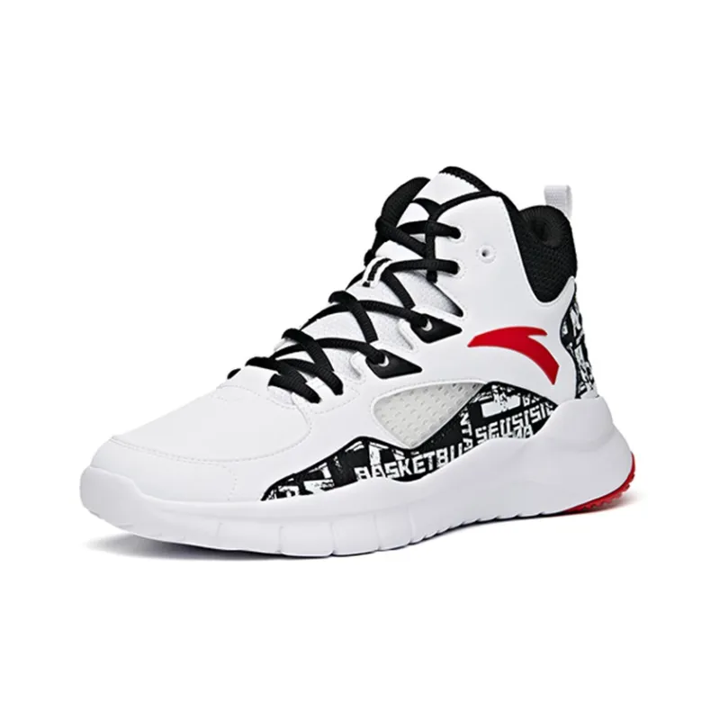 ANTA Basketball Collection Basketball Shoes Men High Top ANTA White/University Red/Black-2