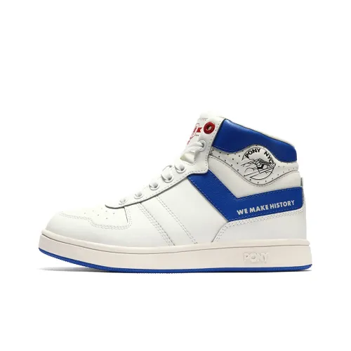 Pony Vintage Basketball Shoes Unisex High-Top White/Blue