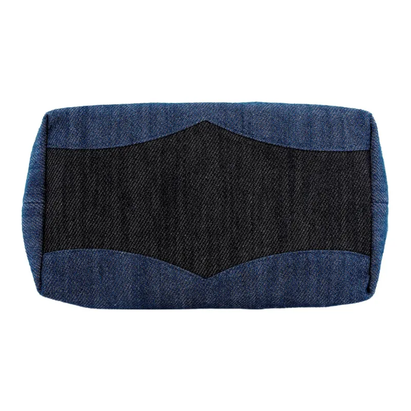 CHANEL Denim Hobo Bag, Handbag, Shoulder Bag Tubas Women's Blue & Black-4
