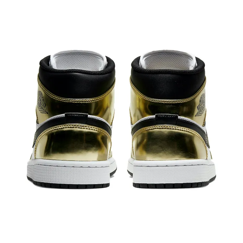 JORDAN 1 Mid Metallic Gold Black White-4