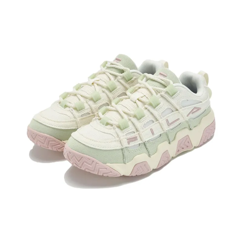 FILA Barricade Basketball Shoes 'White Green Pink' Women's-2