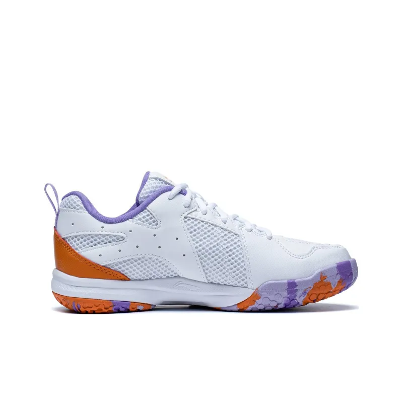 LiNing Ace Anti Slip Wear Resistant Low Top Badminton Shoes Women's White Purple-1