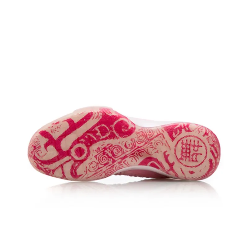 LINING CF Vintage Basketball Shoes Men High Top White/Pink-4