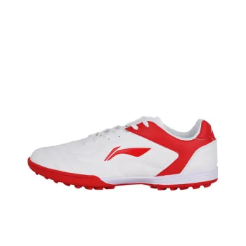 LiNing Long Song Series TF Cushioning Anti Slip And Wear Resistant Soccer Shoes Men's White Red