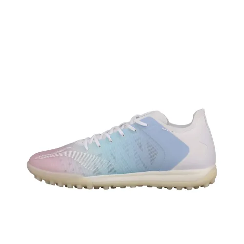 LiNing TF Rubber Broken Studs Artificial Ground Cushioning Anti Slip And Wear Resistant Soccer Shoes White Purple Blue