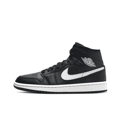 Jordan 1 Mid Black White Women's