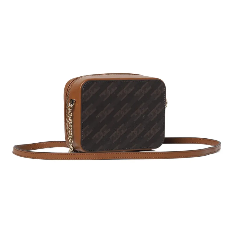 Furla Leather Small Square Camera Bag Shoulder Bag Crossbody Bag Mini Women's Brown-1
