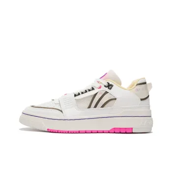 LiNing Rookie Cushioning Anti Slip And Wear Resistant Low Top Vintage Basketball Shoes Women's Ecru