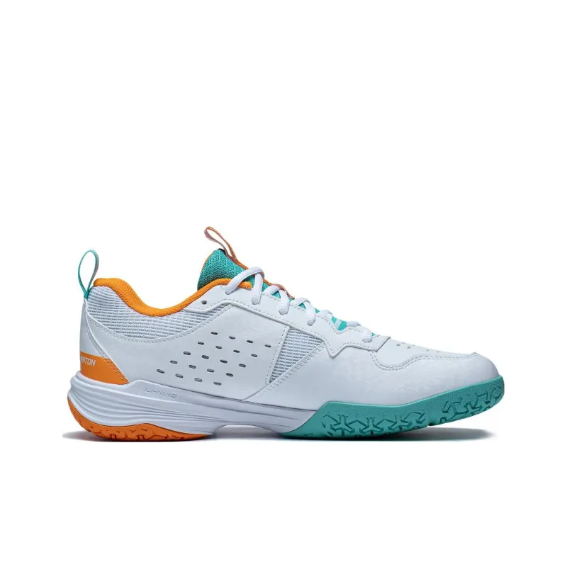 LINING Ace Badminton Shoes Unisex Low Top White/Green/Orange-1