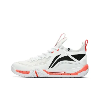 LiNing Anti Slip Wear Resistant Low Top Badminton Shoes Unisex White