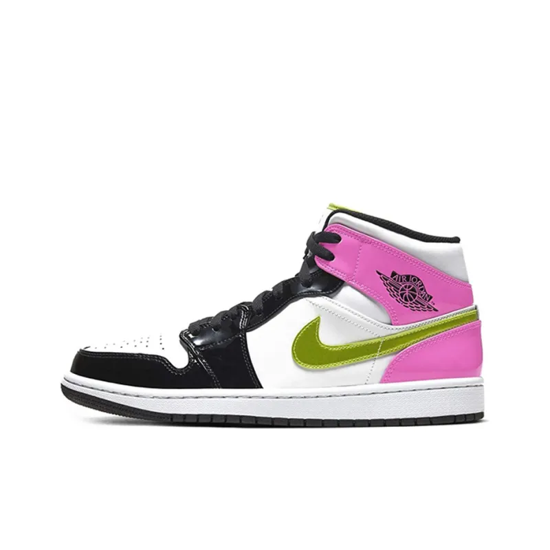 Jordan 1 Mid White Black Cyber Pink-0