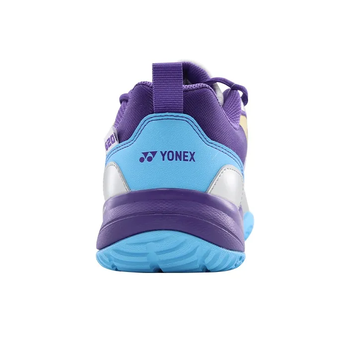YONEX Cushioning Anti Slip Wear Resistant Breathable Lightweight Coverage Low Top Badminton Shoes Unisex White Purple-3
