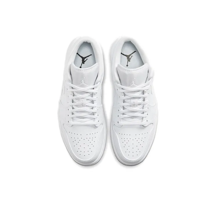 Jordan 1 Low Triple White Tumbled Leather-4