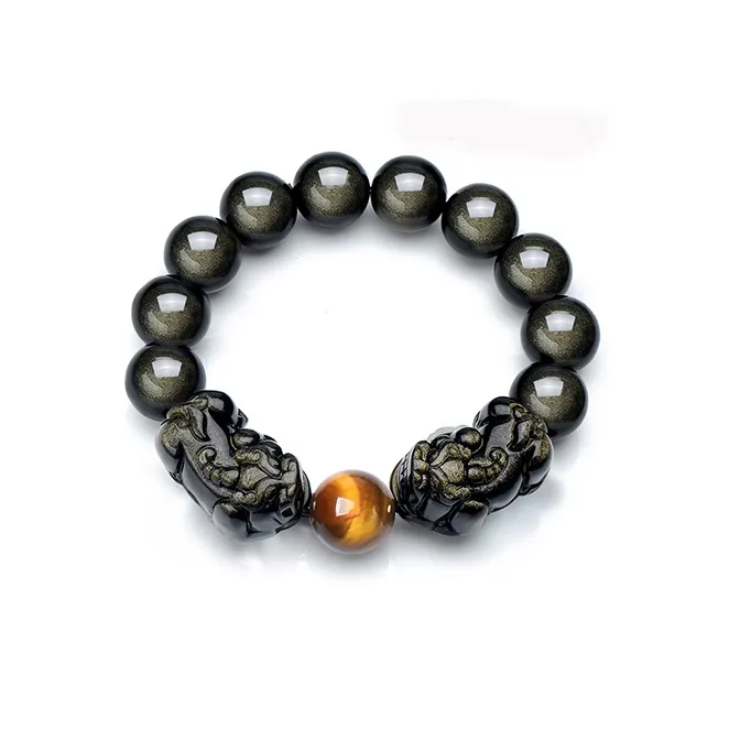 KING TAI SANG Obsidian Bracelets Unisex-1