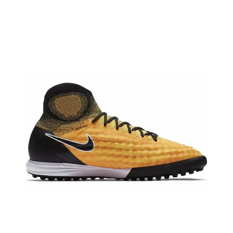 Nike TF Rubber Broken Studs Cushioning Anti Slip And Wear Resistant Grass Soccer Shoes Men's Yellow-1