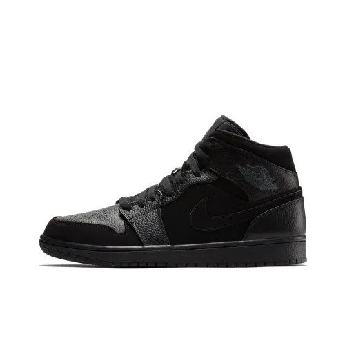 Jordan 1 Mid Black Dark Smoke Grey