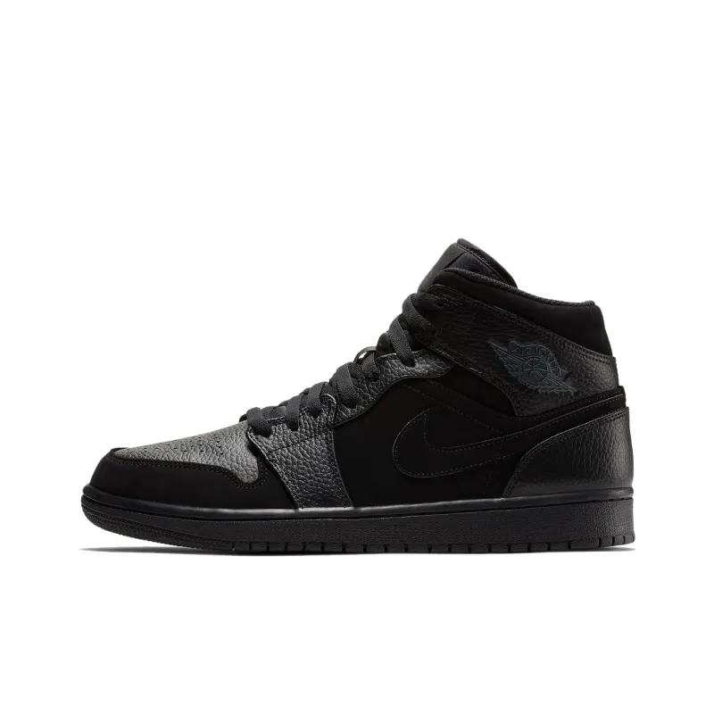 Jordan 1 Mid Black Dark Smoke Grey-0