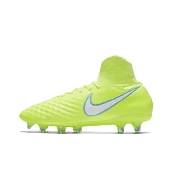 Nike FG Rubber Long Studs Cushioning Anti Slip And Wear Resistant Soccer Shoes Men's Neon Yellow