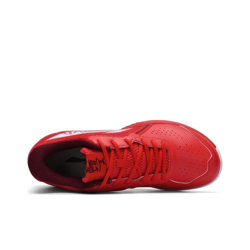LiNing Thunder Series Lite Cushioned Anti Slip And Wear Resistant Lightweight Low Top Badminton Shoes Unisex Fiery Red-2