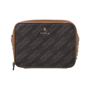 Furla Leather Small Square Camera Bag Shoulder Bag Crossbody Bag Mini Women's Brown