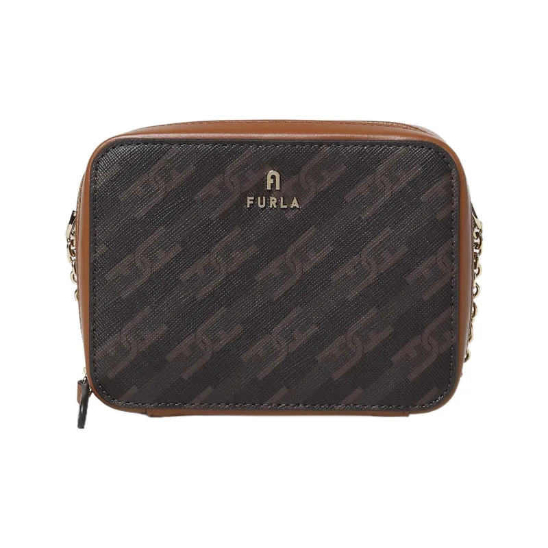 Furla Leather Small Square Camera Bag Shoulder Bag Crossbody Bag Mini Women's Brown-0