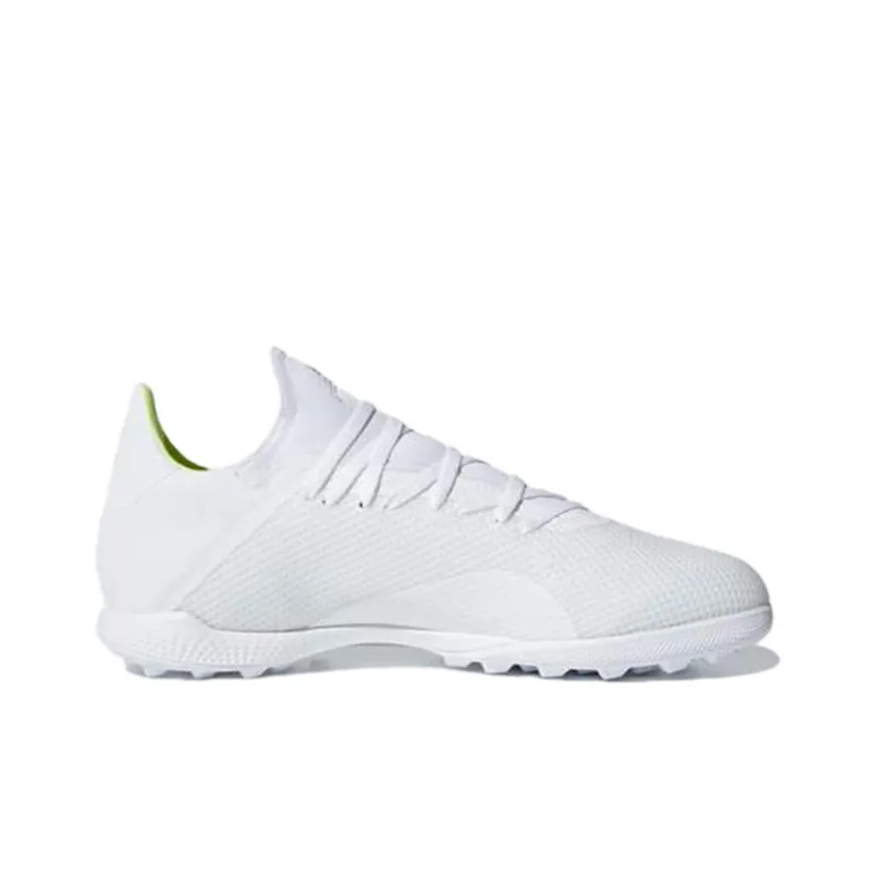 Adidas X 18.3 TF Rubber Broken Studs Firm Ground Artificial Ground Slip Resistant Soccer Shoes Men's White Green-1