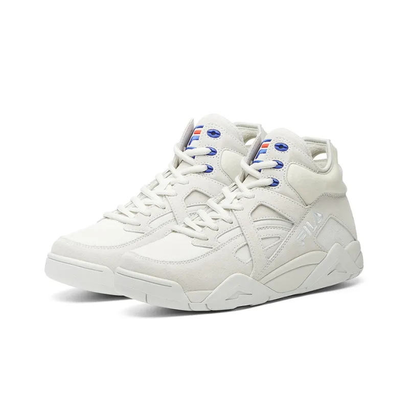 FILA FUSION Cage Vintage Basketball Shoes Women's Low Top Gray White-2